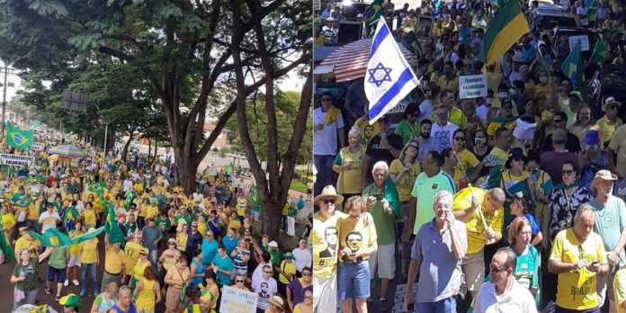 Manifestações contra o sistema em apoio a Bolsonaro